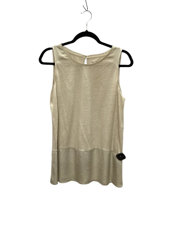 Top Sleeveless By Chicos In Tan, Size: M