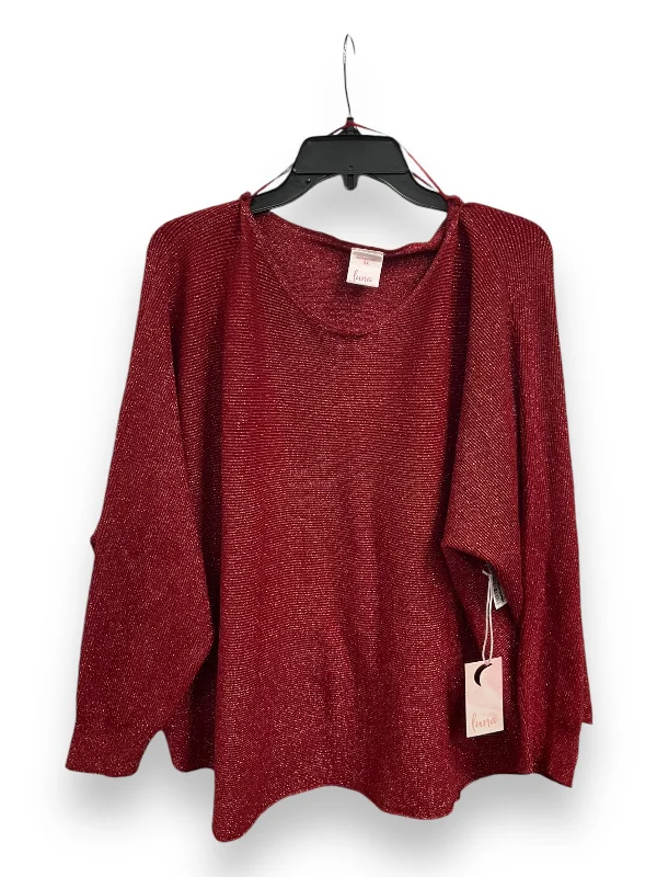 Top Long Sleeve By Clothes Mentor In Red, Size: 3x